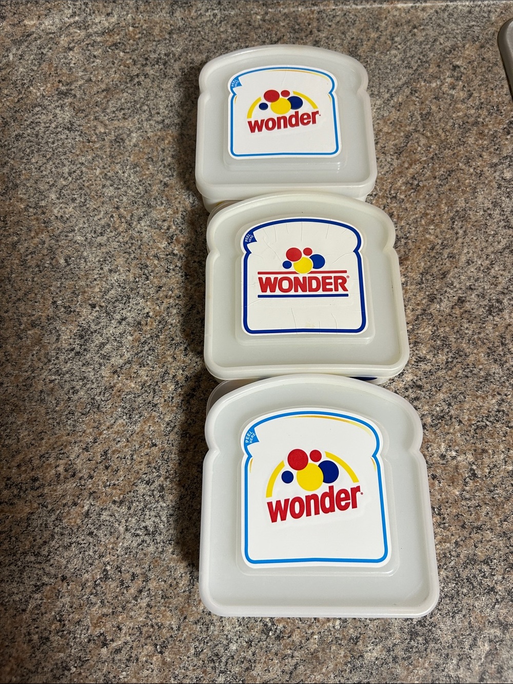3 Vintage Wonder Bread Sandwich Keepers for your Lunch Box.